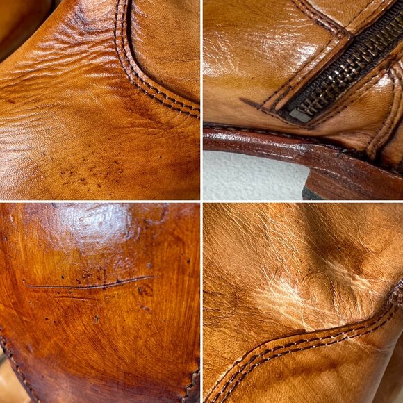 BED STU Tess Tan Rustic Leather Tall Riding Boots BedStu Size 7 - Picture 14 of 16